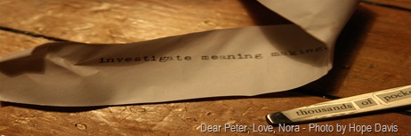 Dear Peter, Love, Nora - Photo by Hope Davis